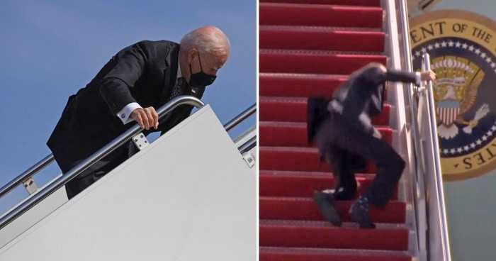 Parody video showing Trump knocking Biden down Air Force One stairs could lead to assassination attempt, MSNBC analyst says