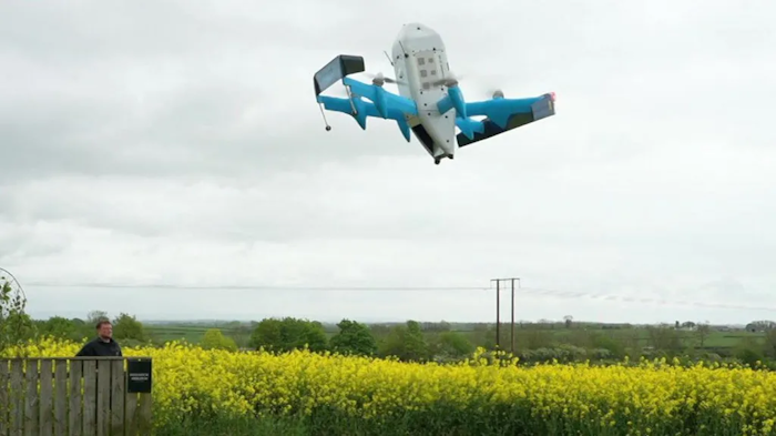 ‘We had people come just to see it’: Amazon delivers its first UK parcels by drone