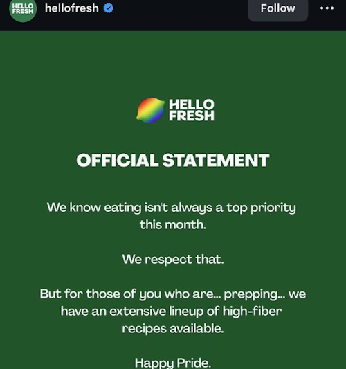 HelloFresh Goes all in for Pride Month marketing