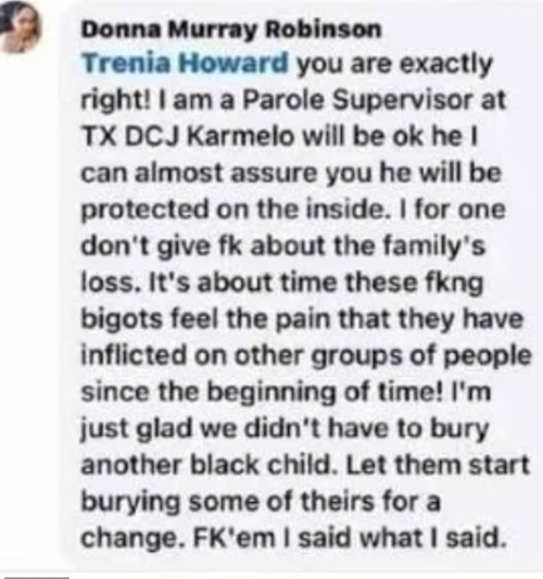 Texas parole supervisor is fired for supporting killer Karmelo Anthony and saying ‘it’s a good thing white people had to bury one of their own’