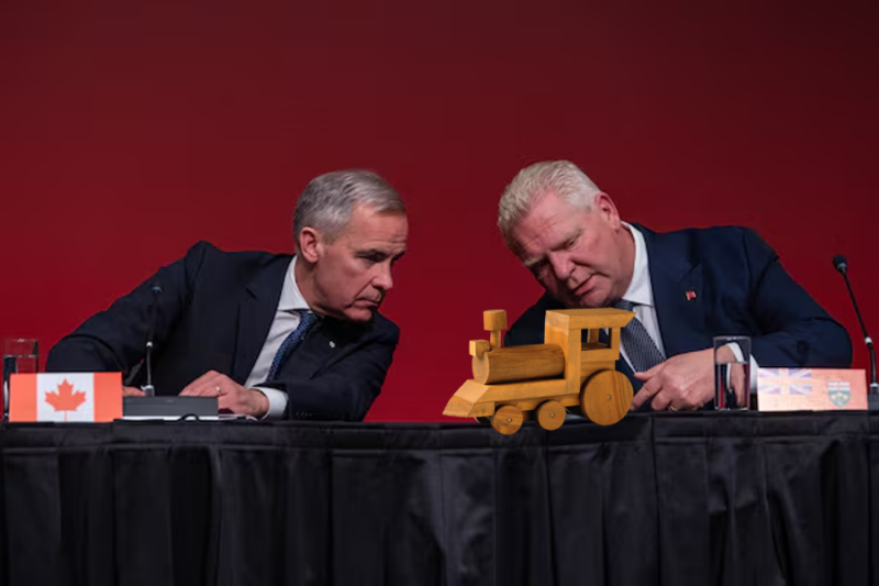 Doug Ford’s MPPs criticize Mark Carney’s Alto high-speed rail project after Billy Bishop veto