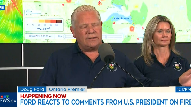 ‘Bunch of rubbish’: Ford responds to Trump over threats of wildfire smoke tariffs