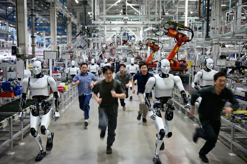 The fight over humanoid robots has shut down a car factory for the first time