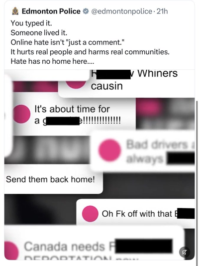 Edmonton Police Service facing backlash over post calling for individuals to report online ‘hate’