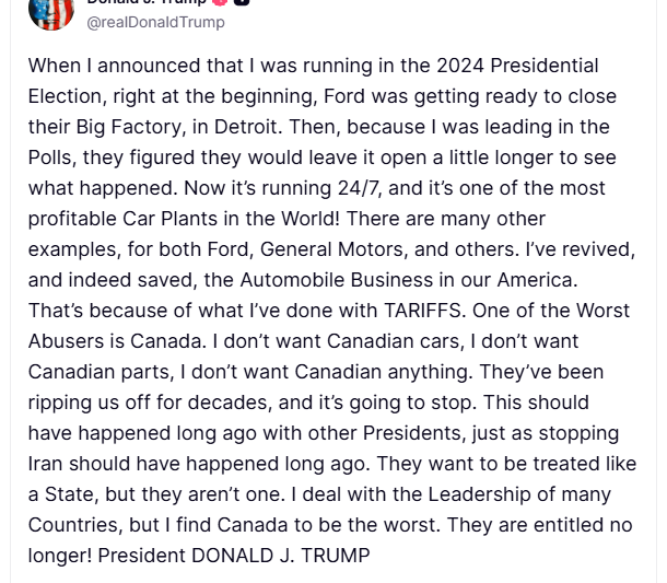 Trump calls Canada one of the ‘worst abusers,’ says he doesn’t want ‘Canadian anything’