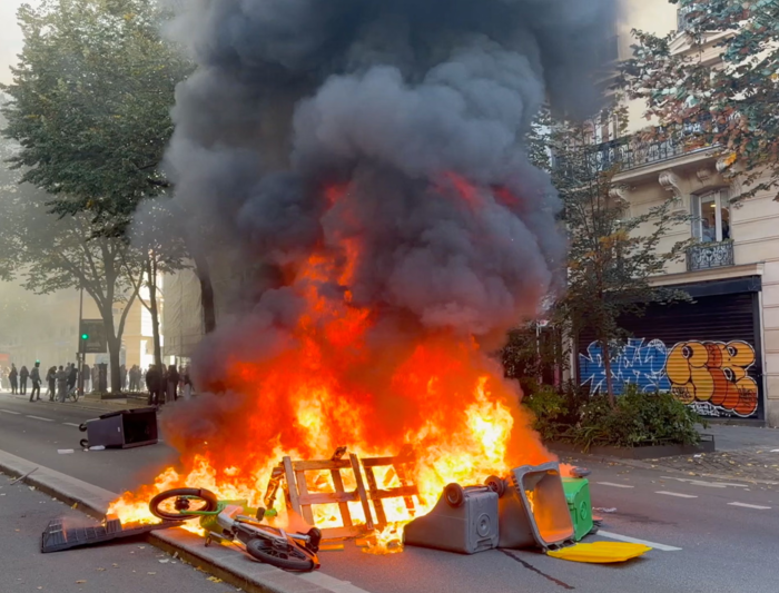 Fires, fury and hundreds of arrests as France gripped by student protests